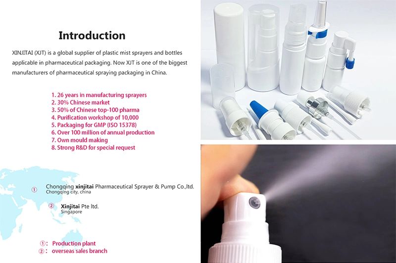 18/415 Nasal Spray Pump with 10ml 15ml 20ml Plastic HDPE, Pet Bottle