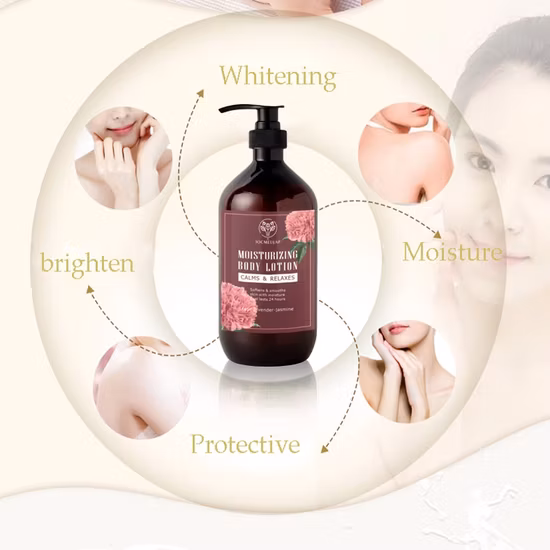 Natürliches Peeling und feuchtigkeitsspendende Sheabutter-Körperlotion der Eigenmarke